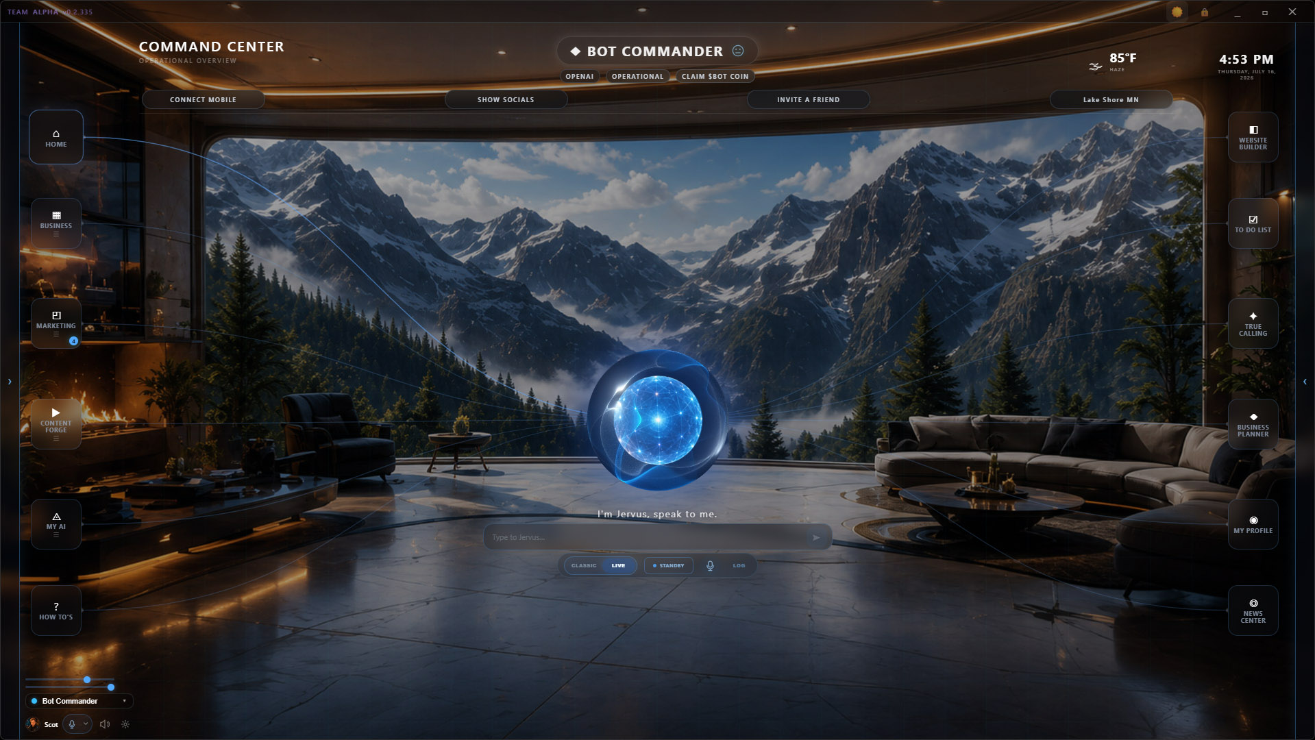 Bot Commander 0.2.337 redesigned Command Center