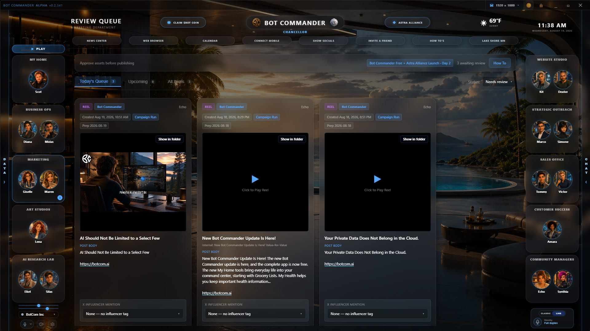Bot Commander approval queue