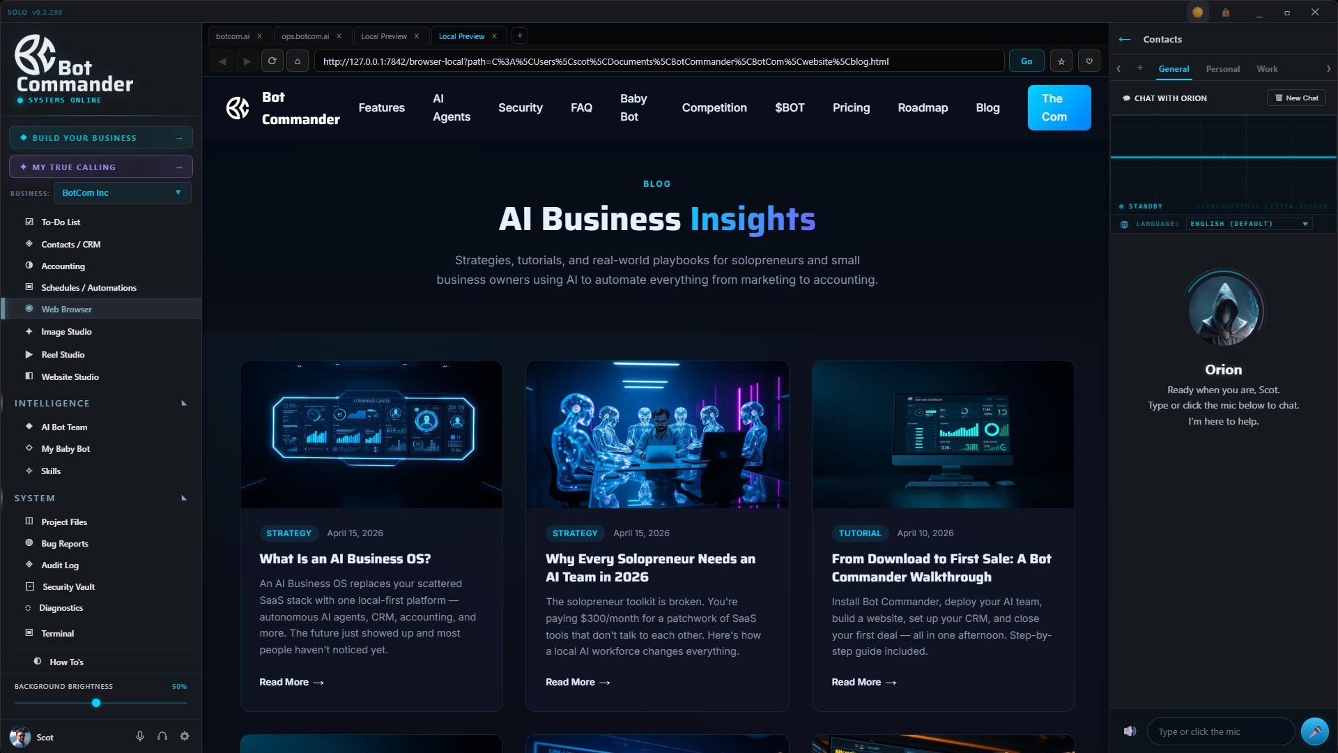 Built-in Web Browser